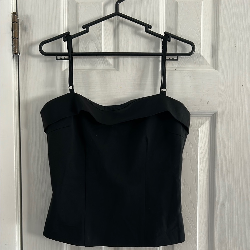 VERTIGO SPAGHETTI ELEGANT BLACK TOP  MADE IN FRANCE SIZE 6